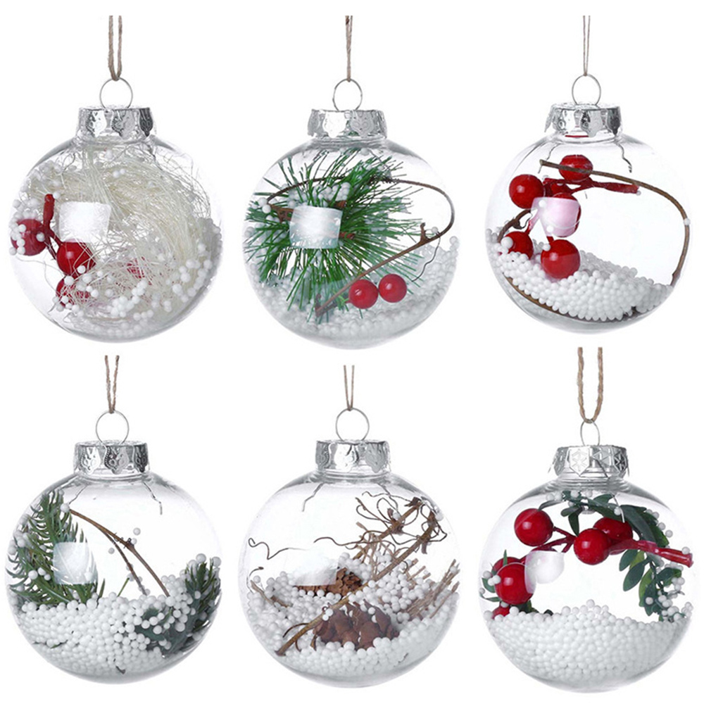 Living and Home Clear Glass Bauble 5 Pack Image 3