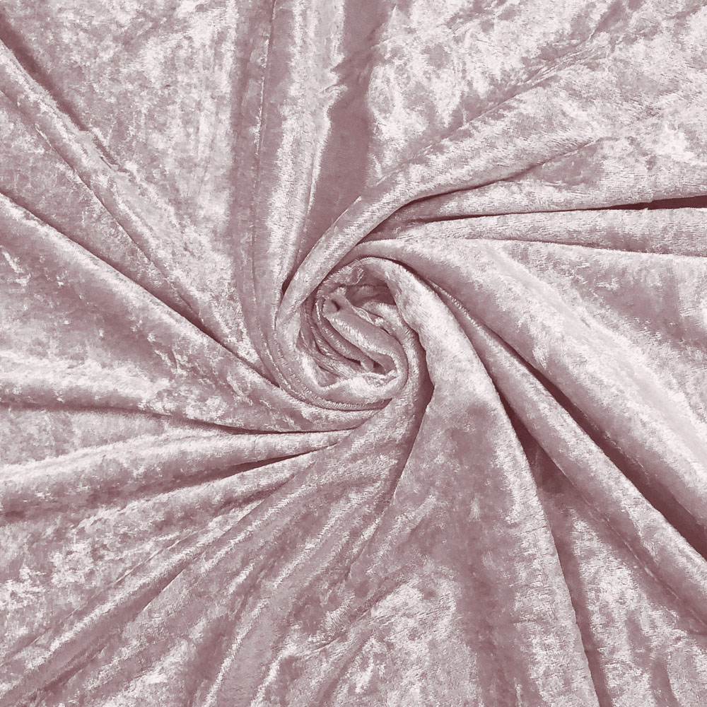 Intimates Blush Pink Plain Crushed Velvet Curtains 117X189cm Image 3