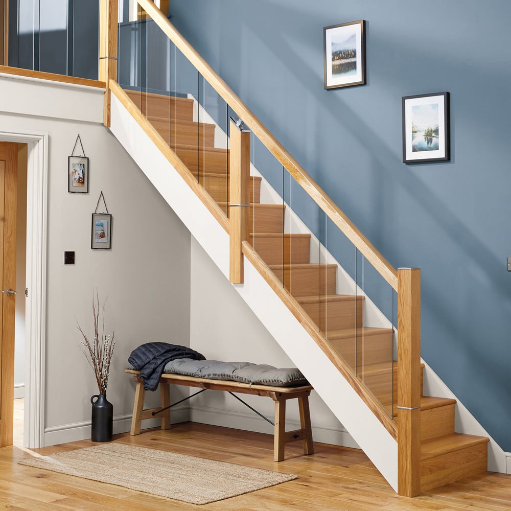 Cheshire Mouldings Reflections Pre-Cut Straight Landing Glass Panel 200mm Image 3