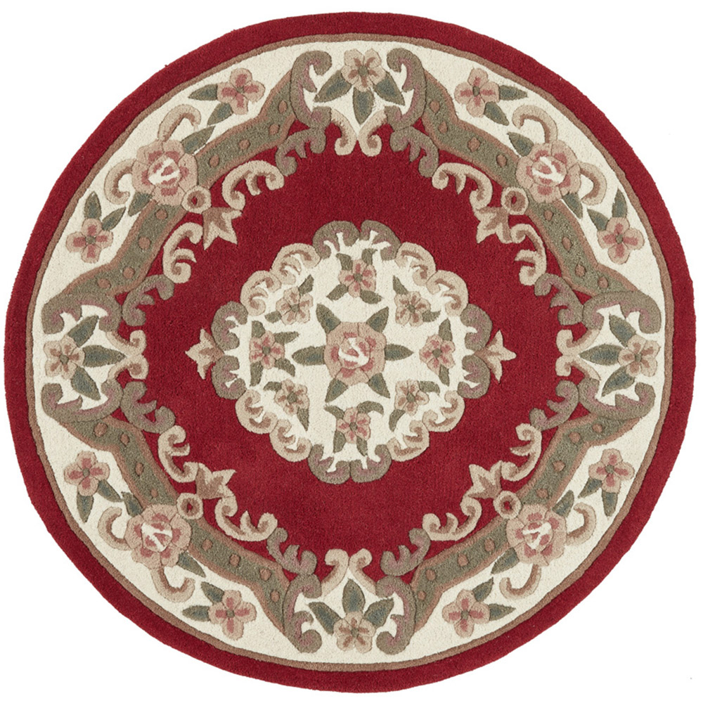 Origins Shensi Wine Wool Round Rug 120cm Image 1