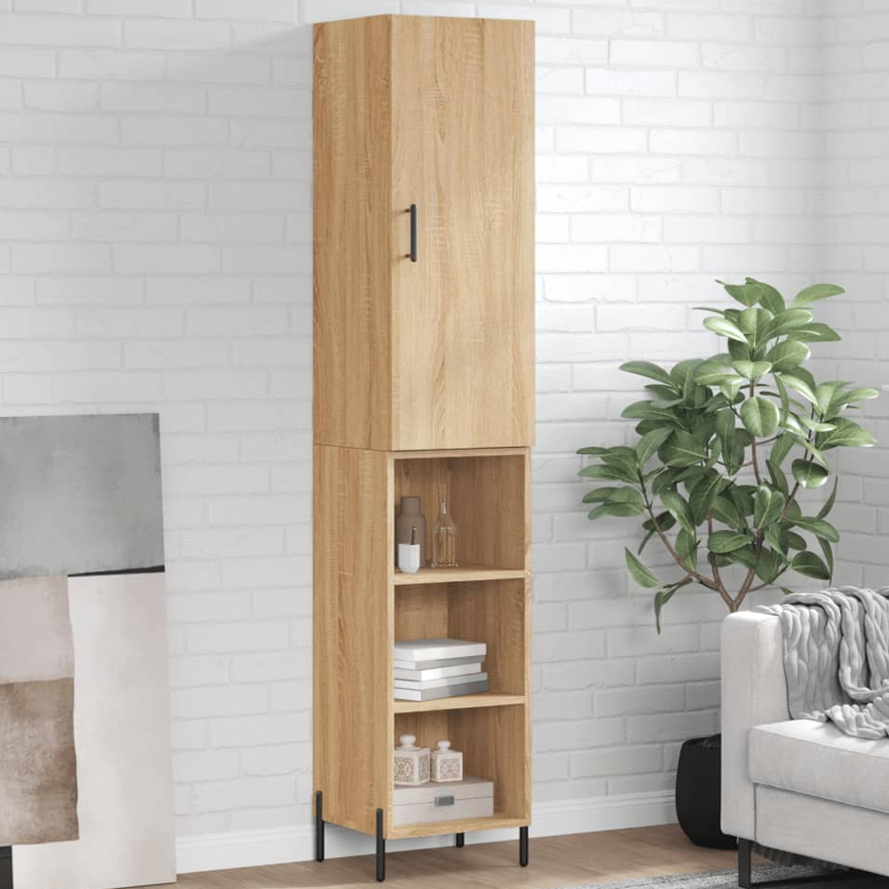 vidaXL Single Door 3 Shelf Sonoma Oak Highboard Image 1
