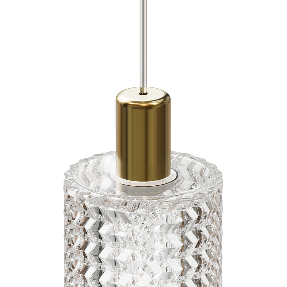 Living and Home Small Gold Glass Shade E27 Pendant Light Image 5