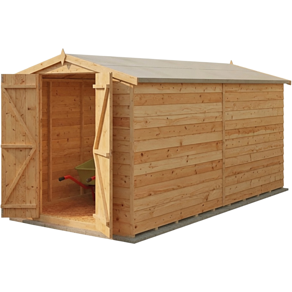Shire 12 x 6ft Double Door Dip Treated Overlap Apex Shed Image 2