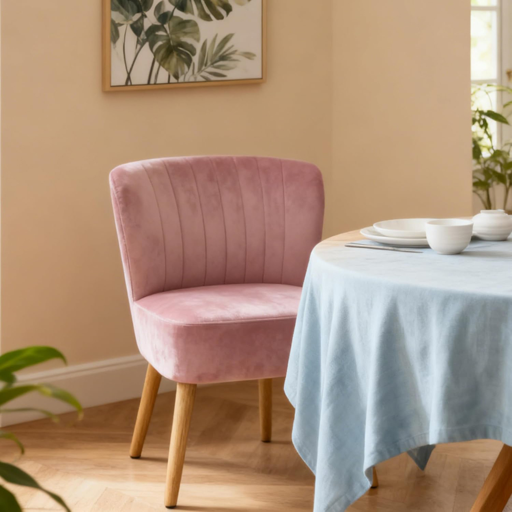 Alivio Pink Breathable Fabric Ergonomic Accent Chair Image 5