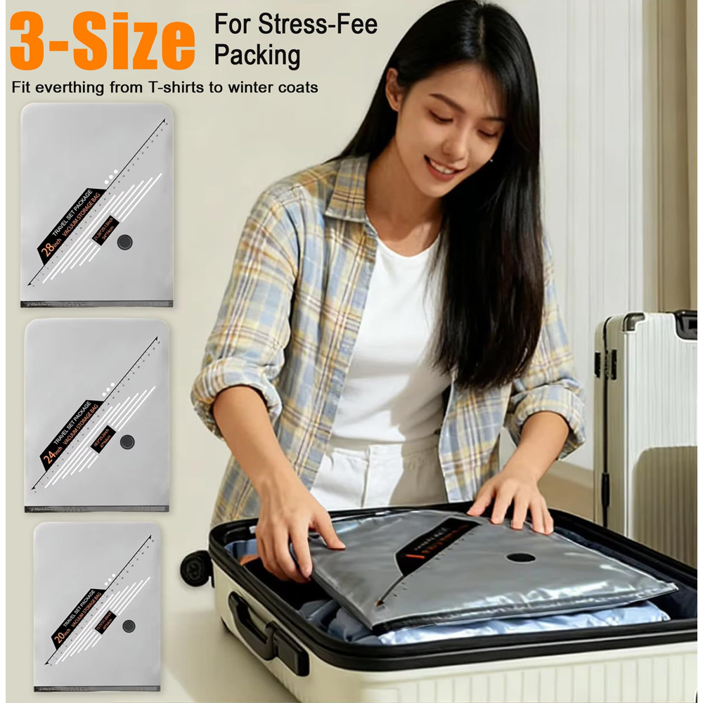ATEK Travel Vacuum Storage Bag with Rechargeable Pump 20 Pack Image 9