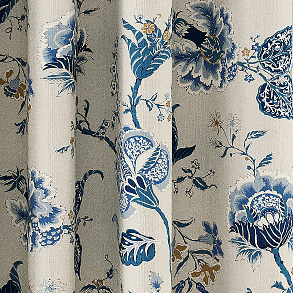 V&A Palampore Trail Blue Lined Blackout Pencil Pleat Curtains 229 x 229cm Image 3