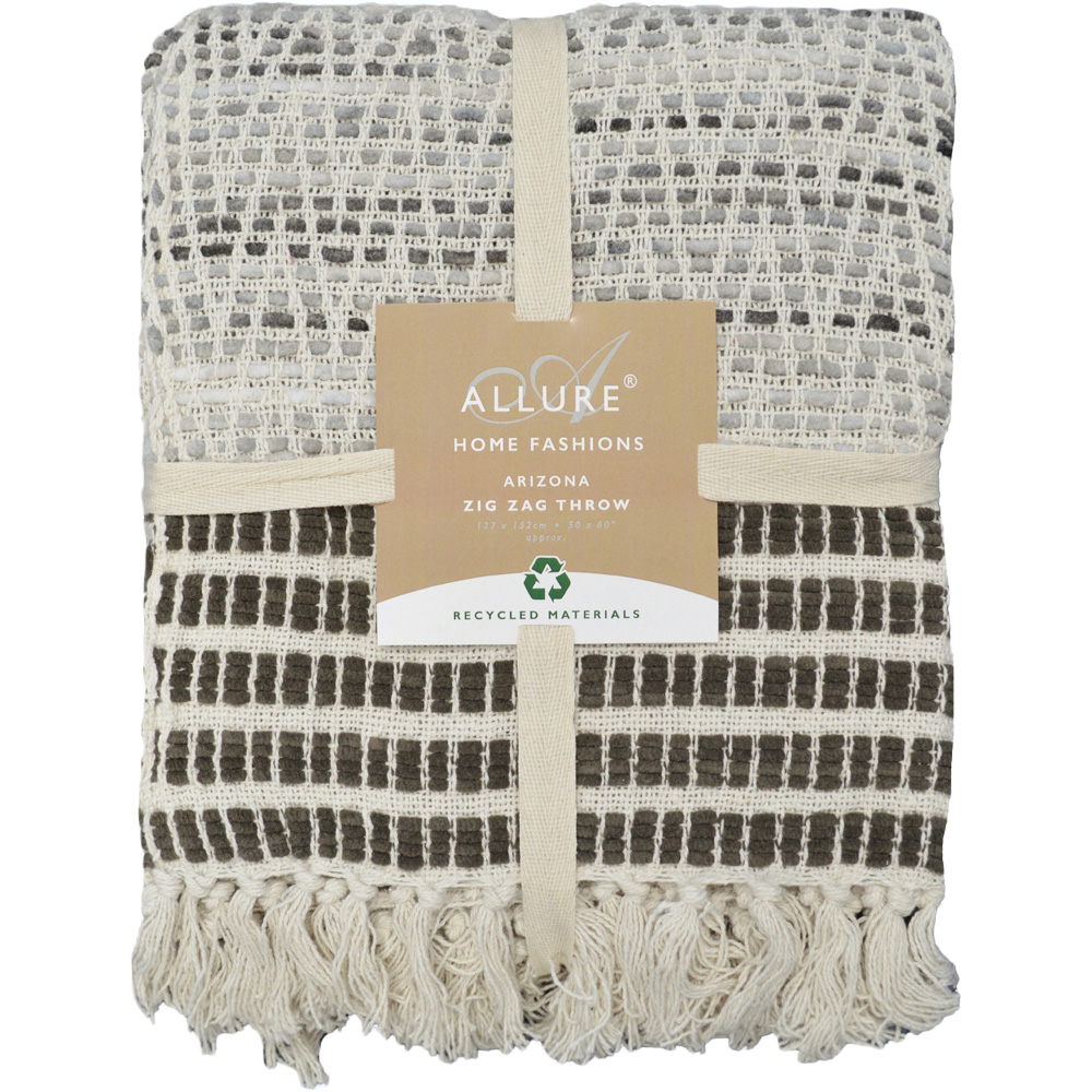 Allure Home Fashions Arizona Grey Zig Zag Throw 125 x 150cm Image 1
