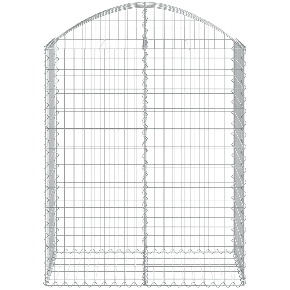 vidaXL Silver Galvanised Iron Arched Gabion Basket 100 x 50 x 120/140cm Image 2