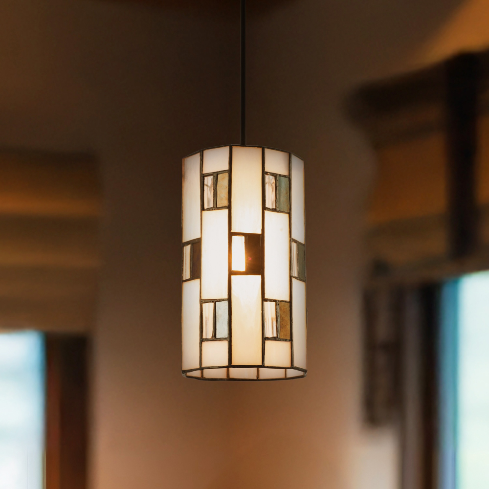 Happy Homewares Opal White Tiffany Glass Pendant Shade Image 7