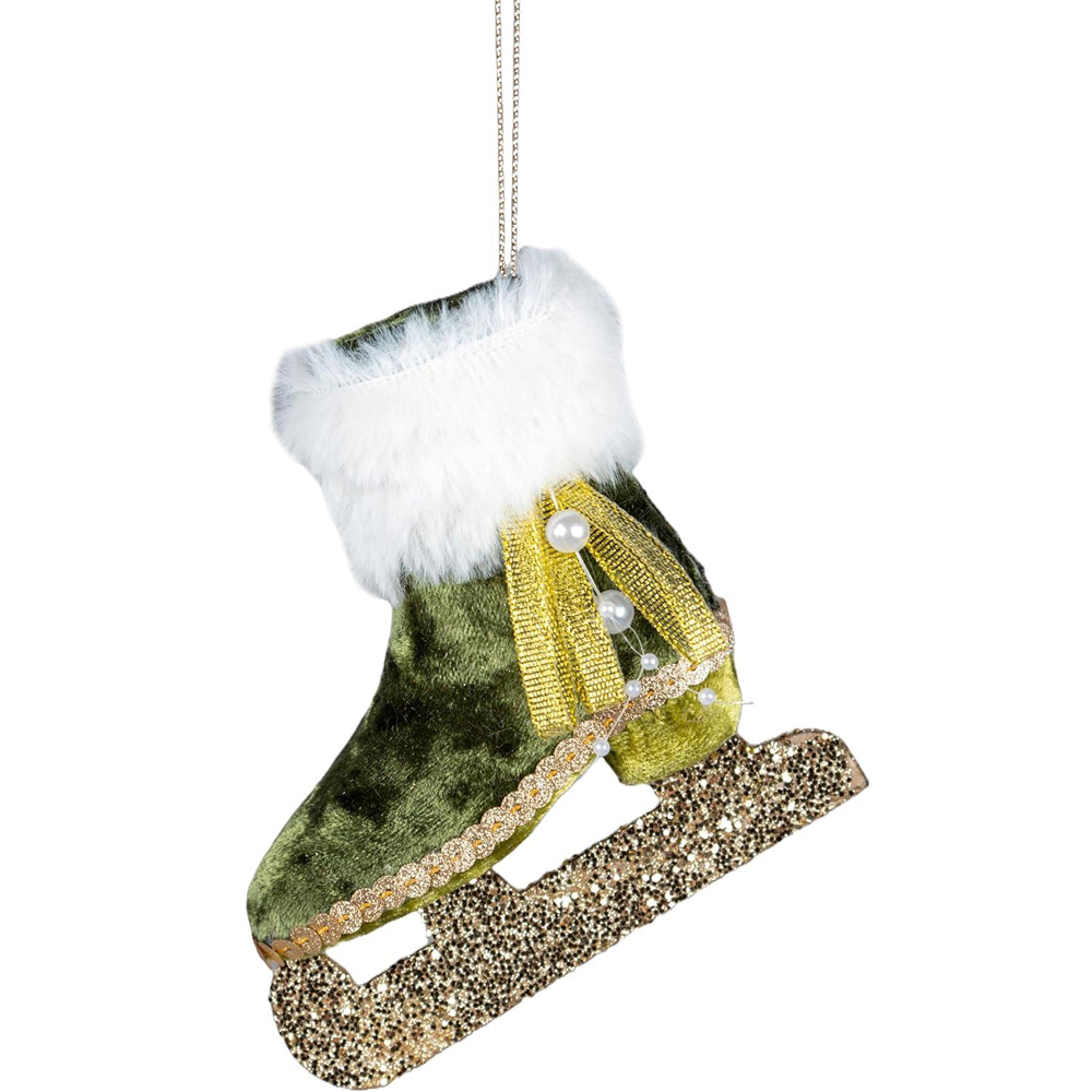 Shatchi Green Ice Skate Hanging Christmas Decoration Image 1