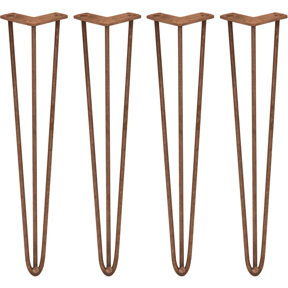 MonsterShop 3 Prong Antique Copper Hairpin Leg 711mm 4 Pack Image 1