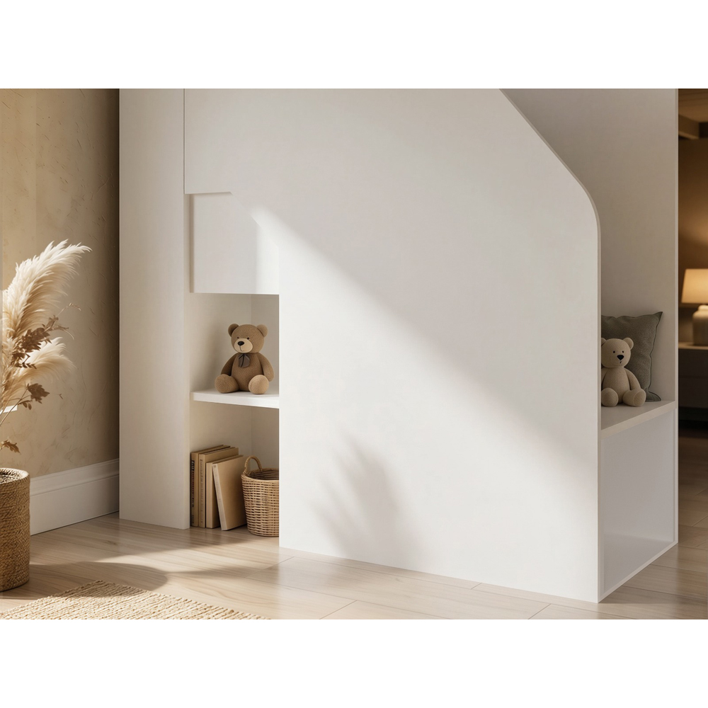 Flair Stepaside White Wooden High Sleeper Storage Station Image 4