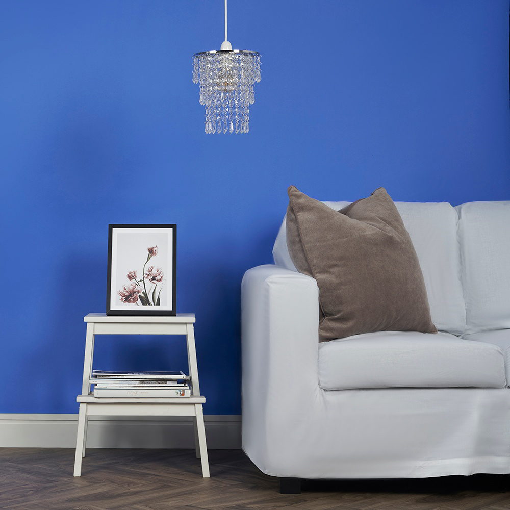 ValueLights 3 Tier Silver Jewel Droplet Ceiling Light Shade Image 2