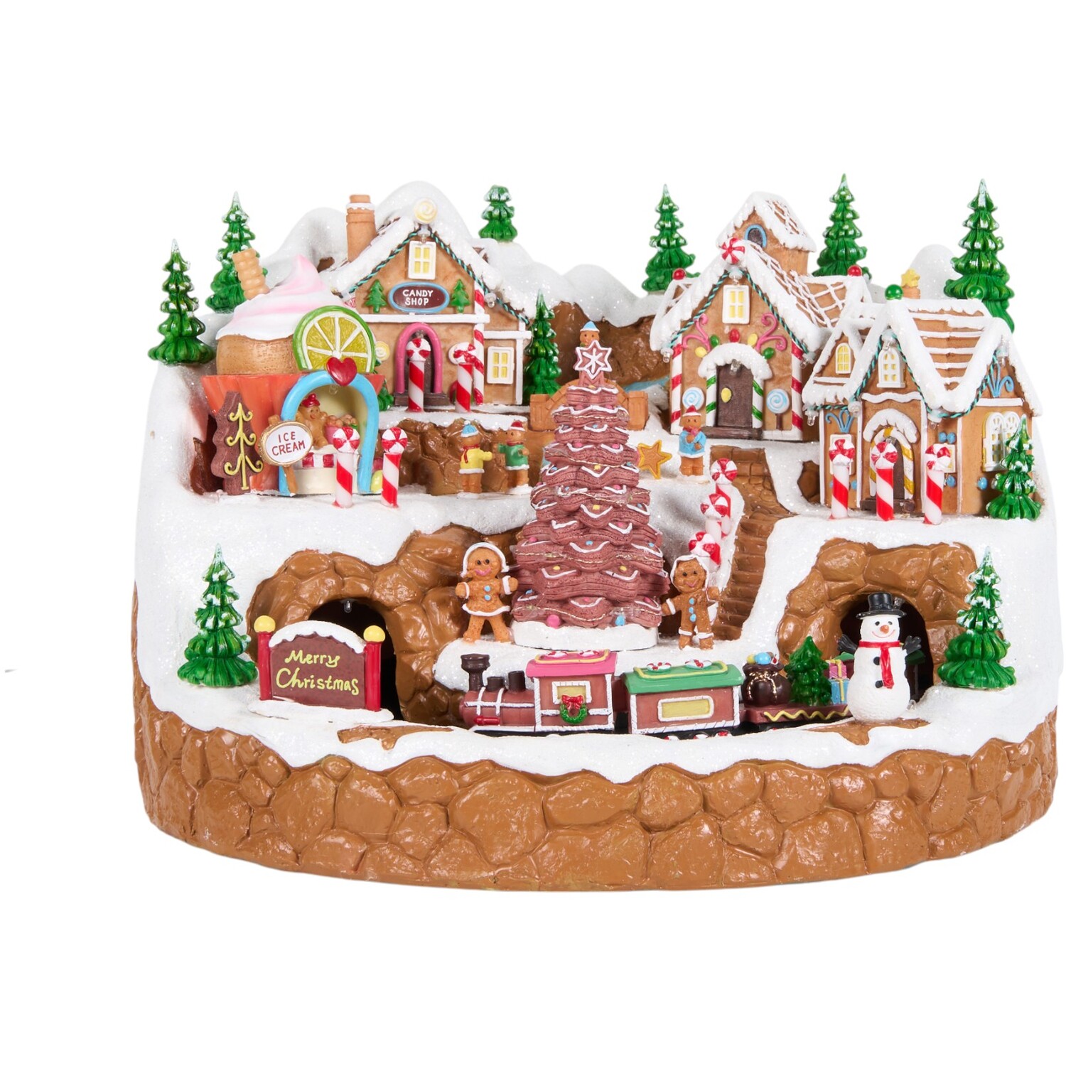 Christmas Gingerbread Village SceneBrown Image 3