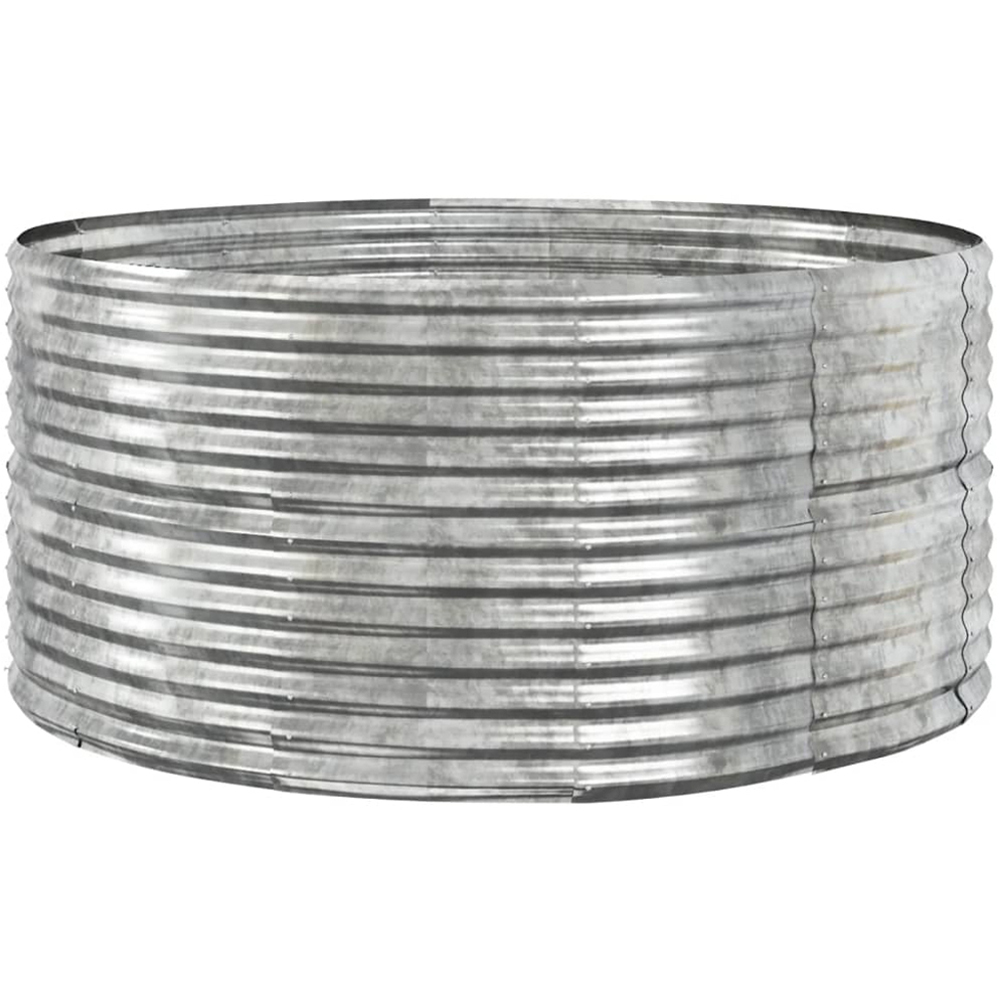 vidaXL Silver Galvanised Steel Raised Garden Bed 68 x 140 x 140cm Image 1