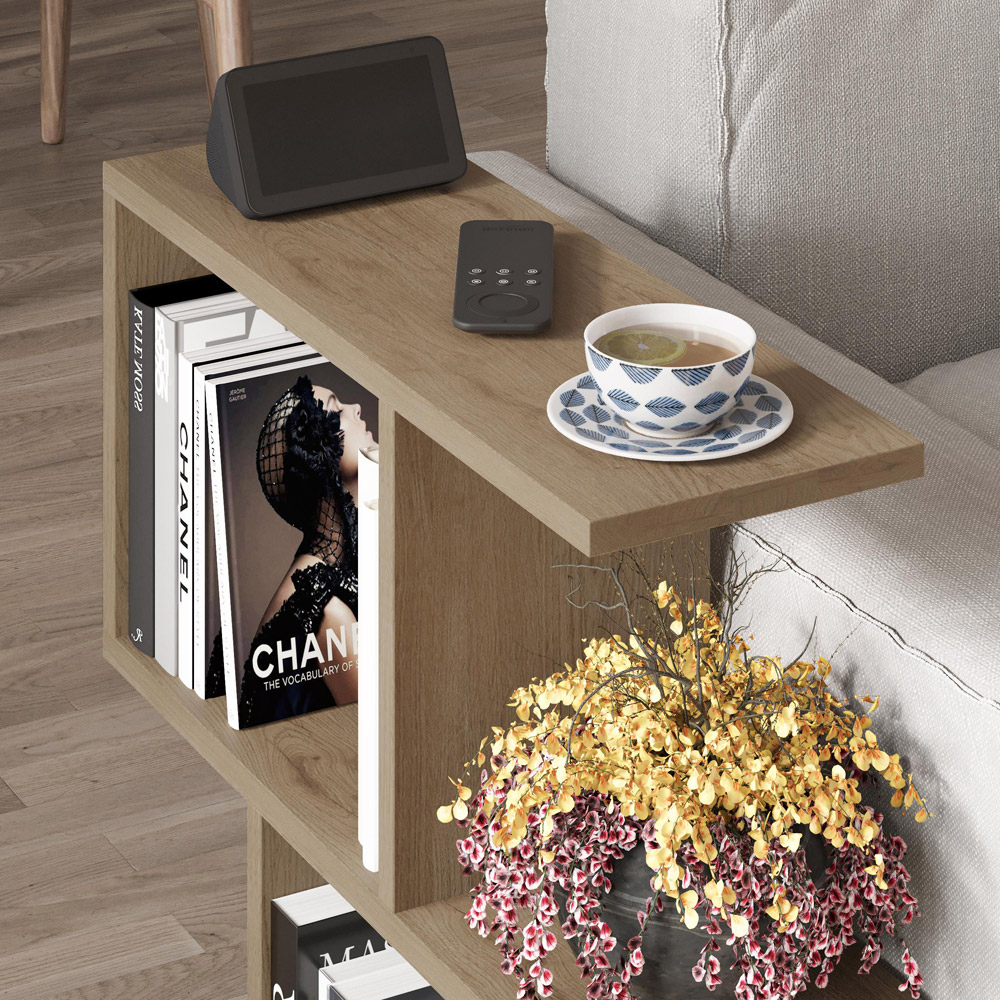 Decortie Homemania 4 Shelf Oak Effect Side Table Image 3