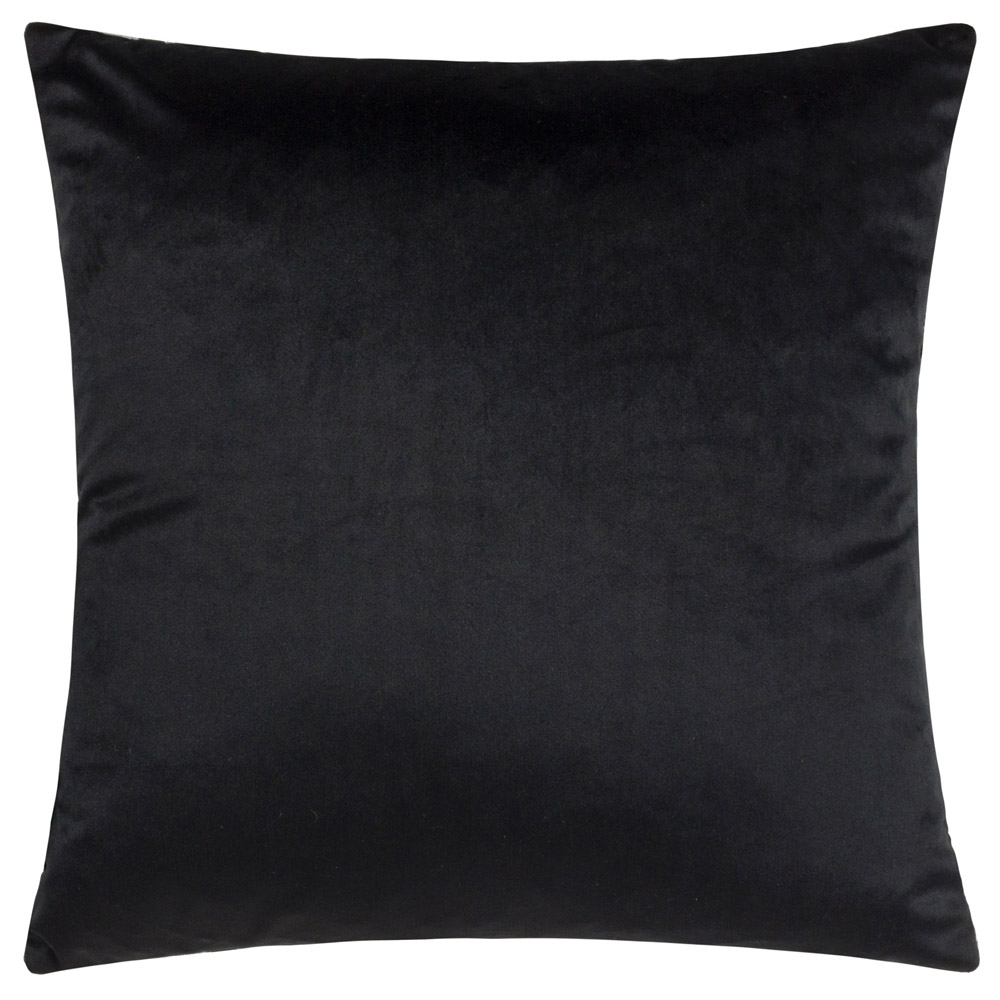 Paoletti Ledbury Grey and Black Velvet Jacquard Cushion Image 2