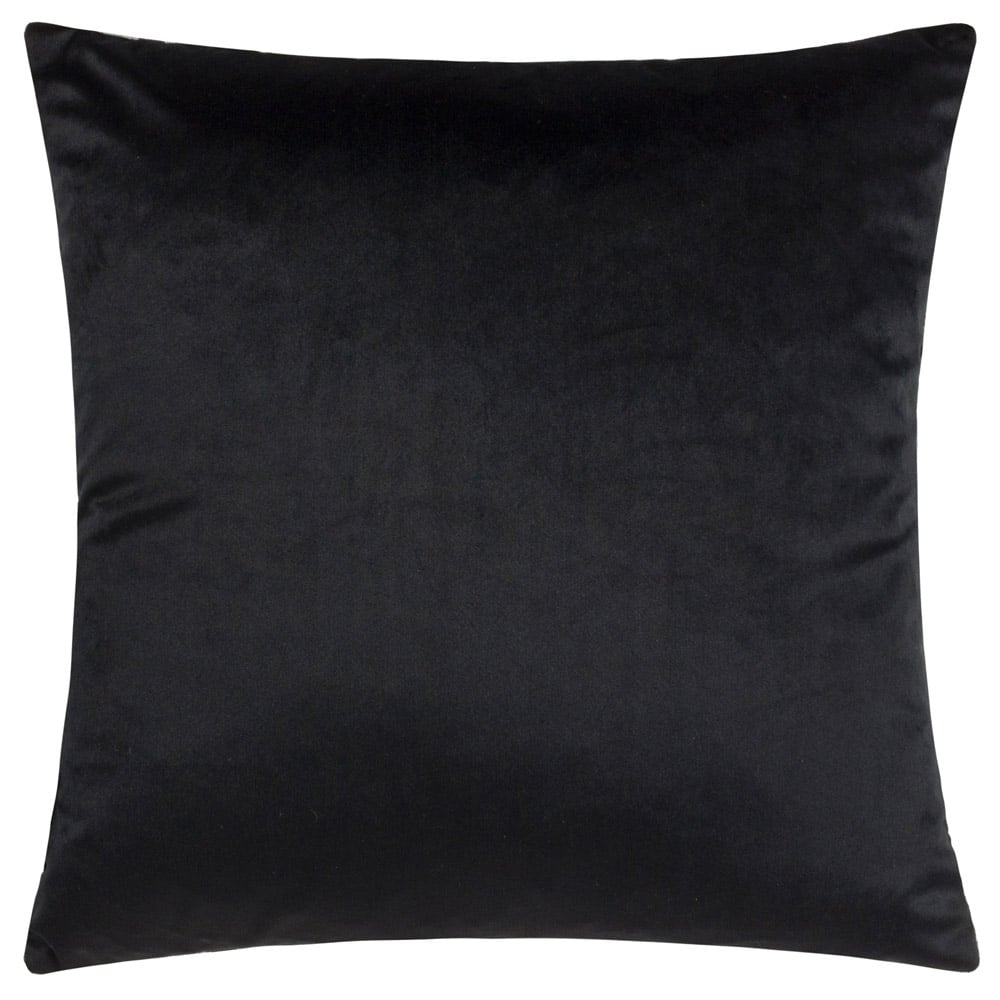 Paoletti Ledbury Grey and Black Velvet Jacquard Cushion Image 2