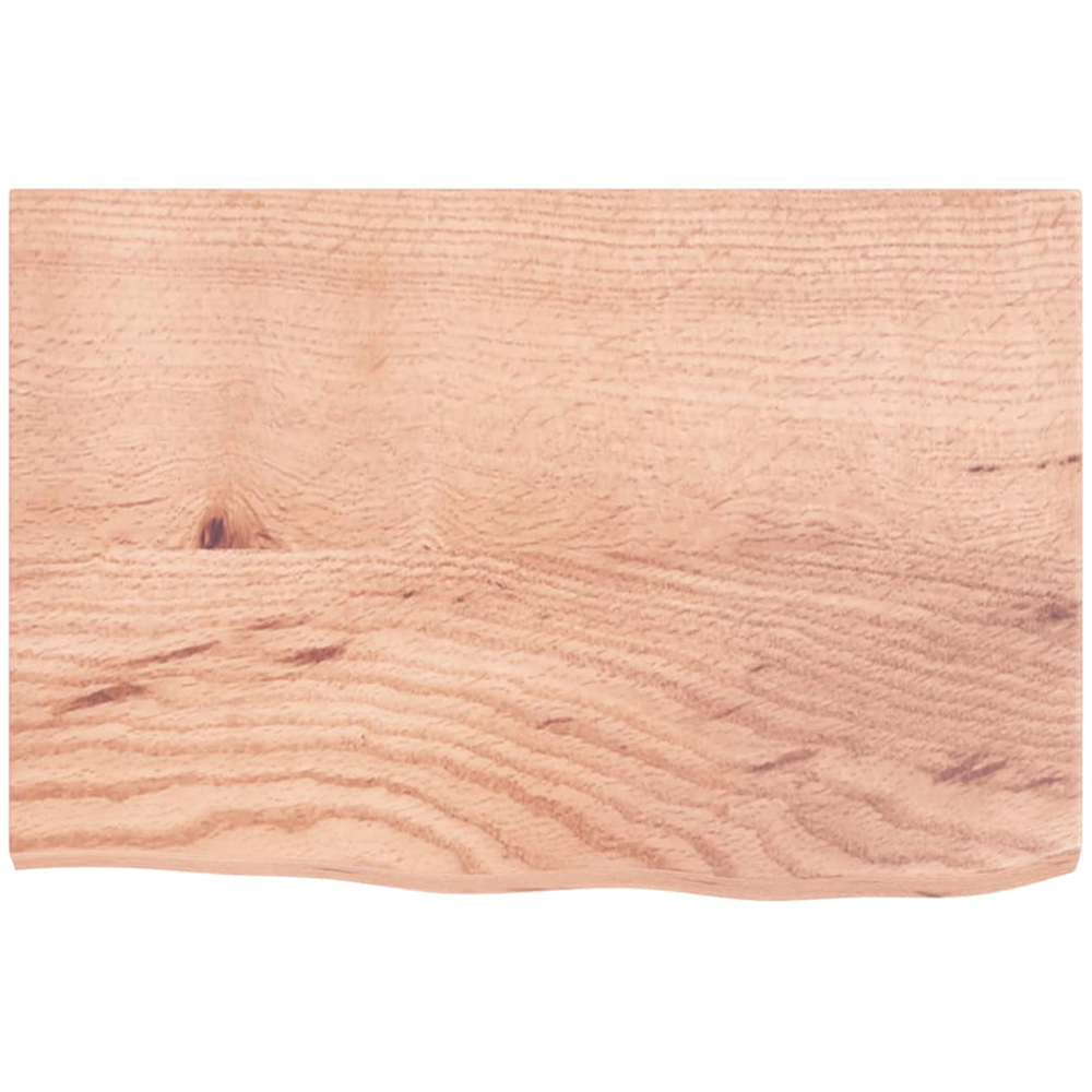 vidaXL 60cm Light Brown Treated Solid Oak Wood Floating Wall Shelf Image 3