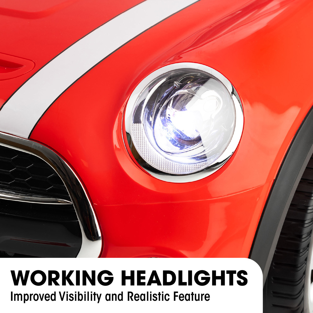 Xootz Red Kids Mini Cooper Convertible Ride-On Car Image 6