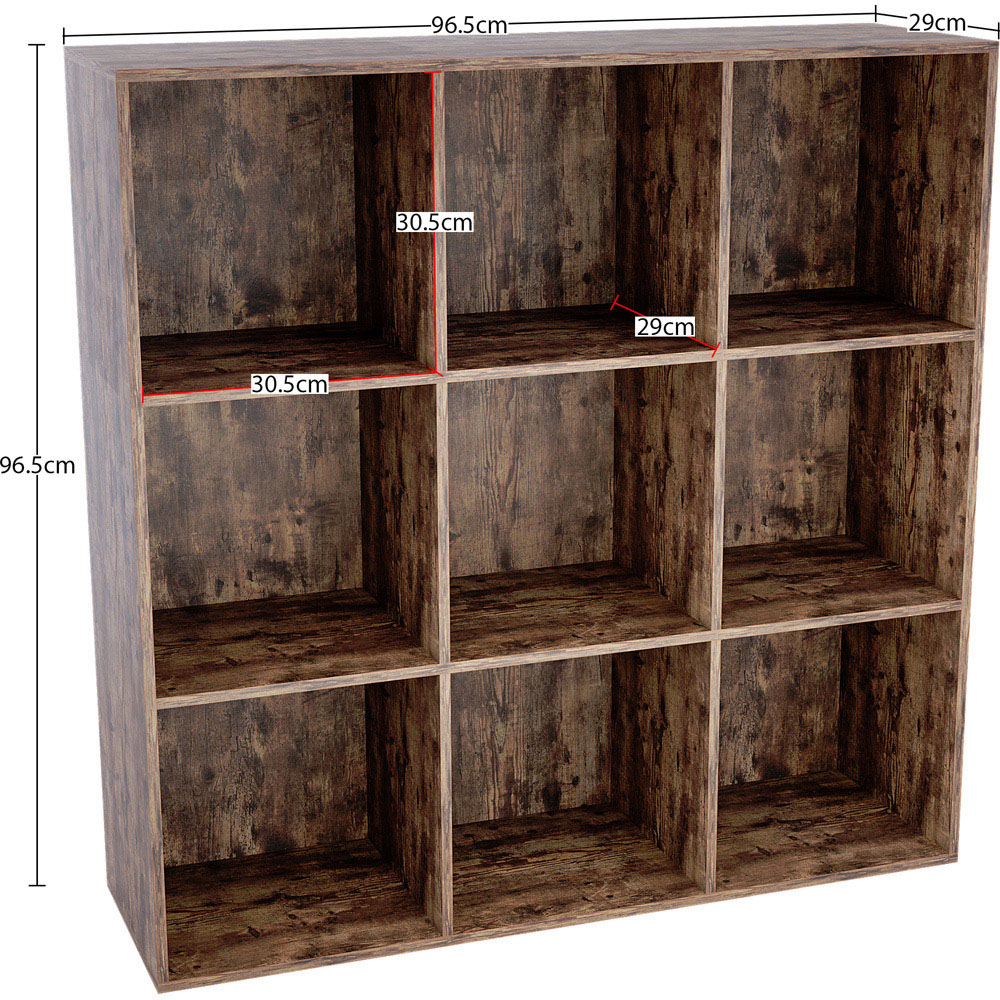 Vida Designs Durham 9 Cube Dark Wood Storage Unit Image 6
