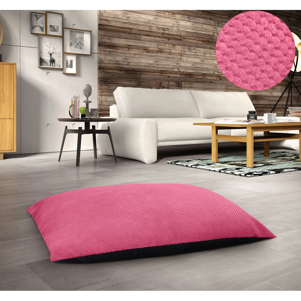 Petwinks Fuschia Pink Honeycomb Pattern Plush Soft Non-Slip Floor Cushion 58 x 85cm Image 3