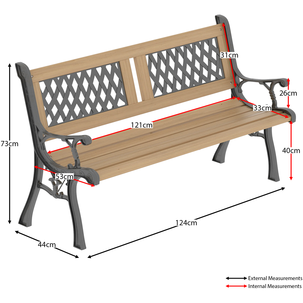 GARDEN VIDA Twin Cross Style Garden Bench Image 8
