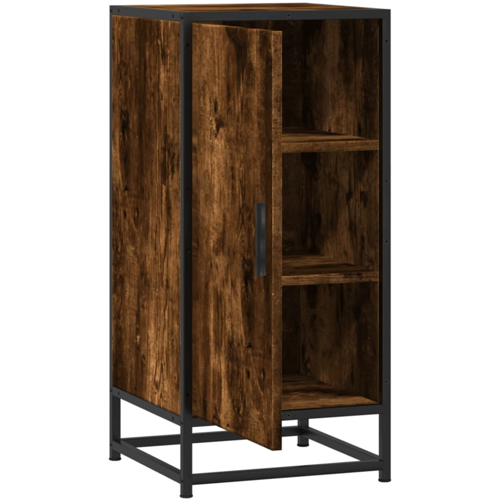 vidaXL Single Door Smoked Oak Compact Sideboard Image 7