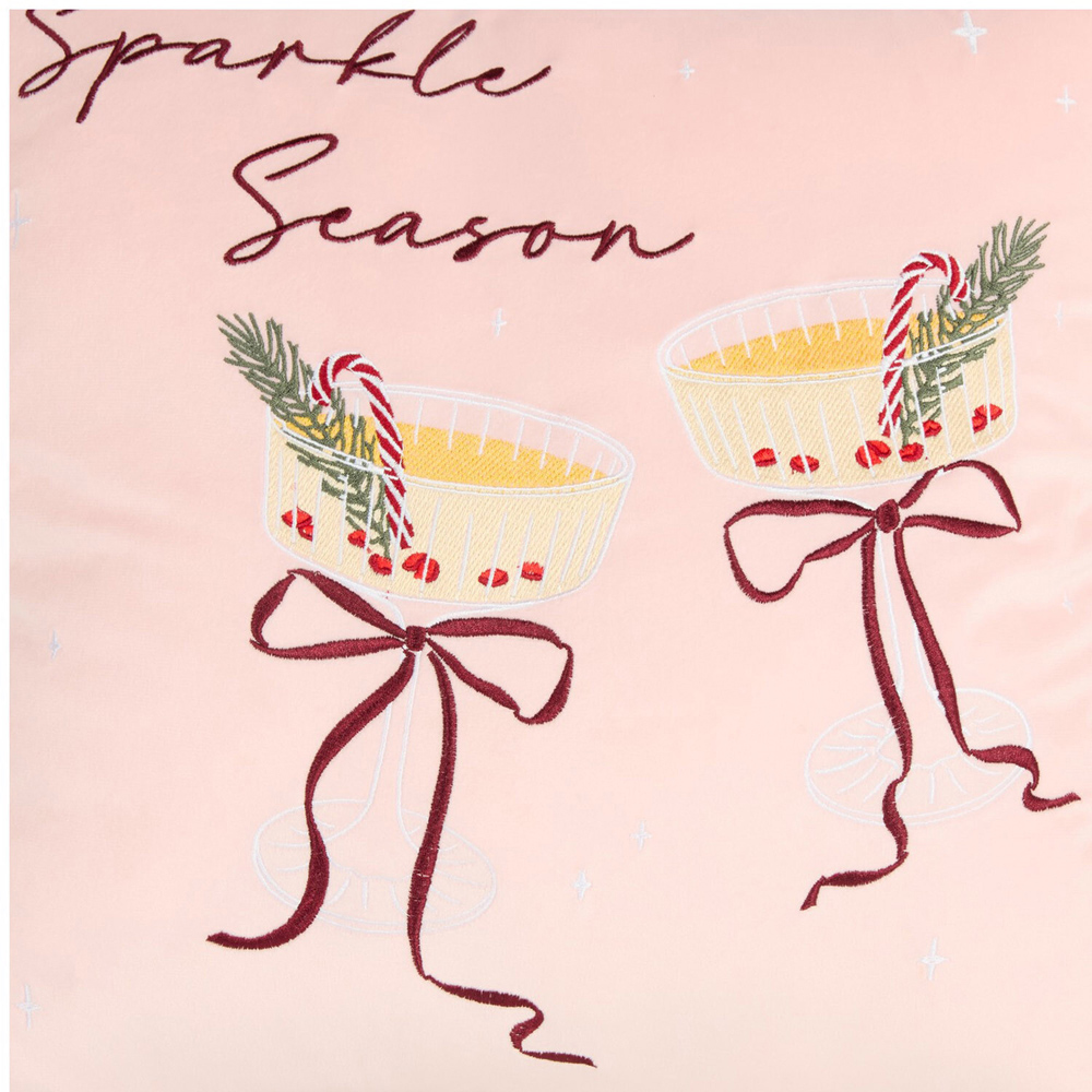 Sparkle Season Velvet Cushion Pink Image 2