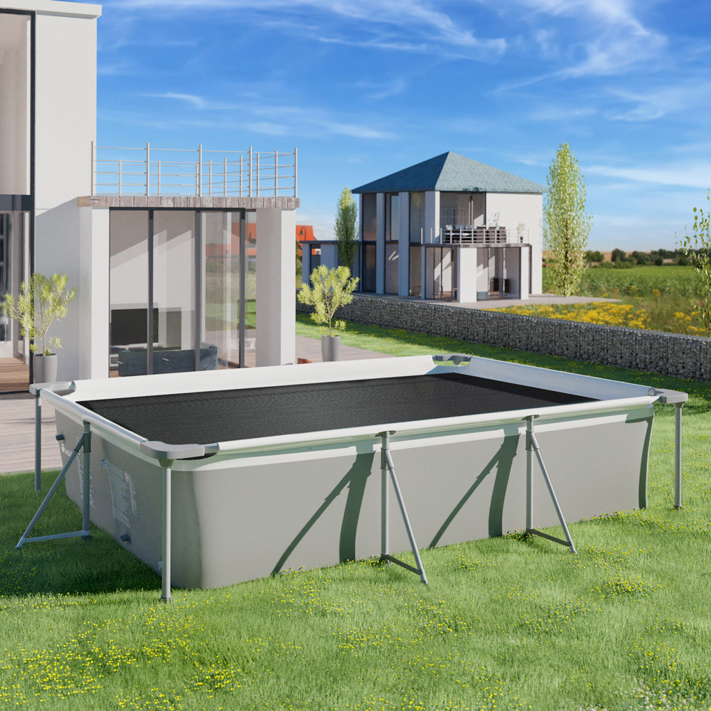 tectake Black Rectangular Pool Cover 600 x 400cm Image 2