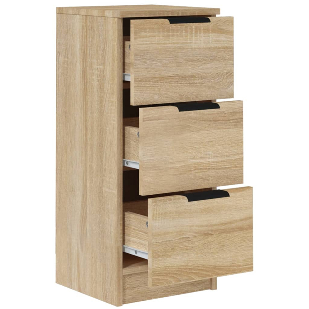 vidaXL 3 Drawer Sonoma Oak Slim Sideboard Image 7