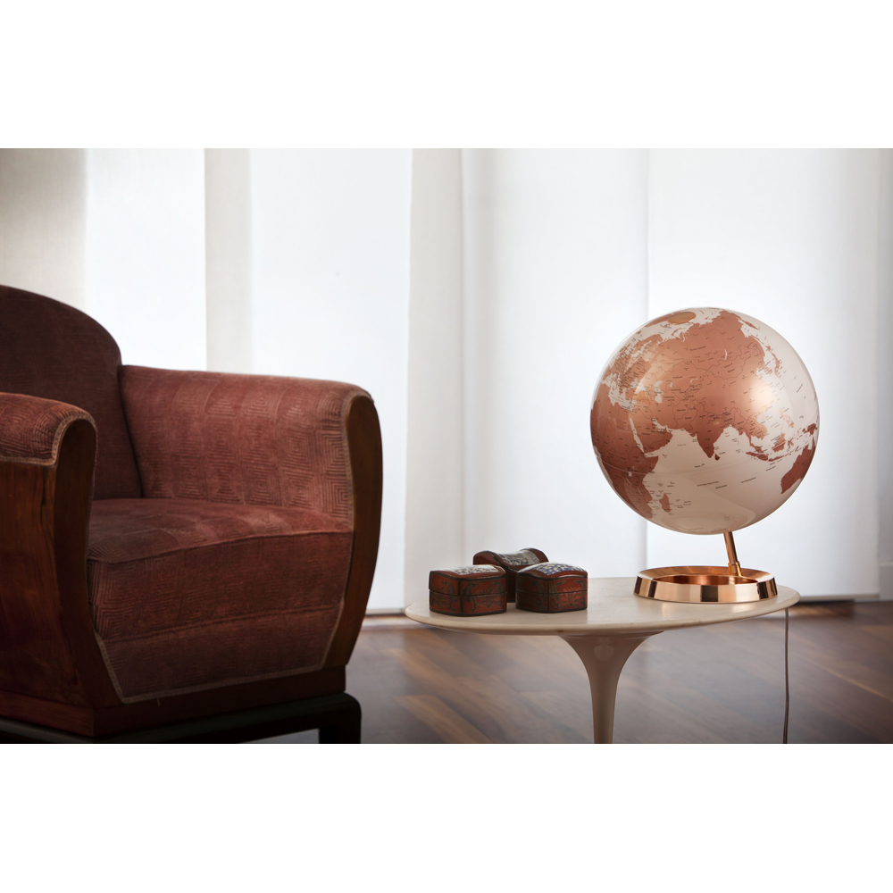 Atmosphere New Colour Copper Metal Illuminated Globe 30cm Image 2