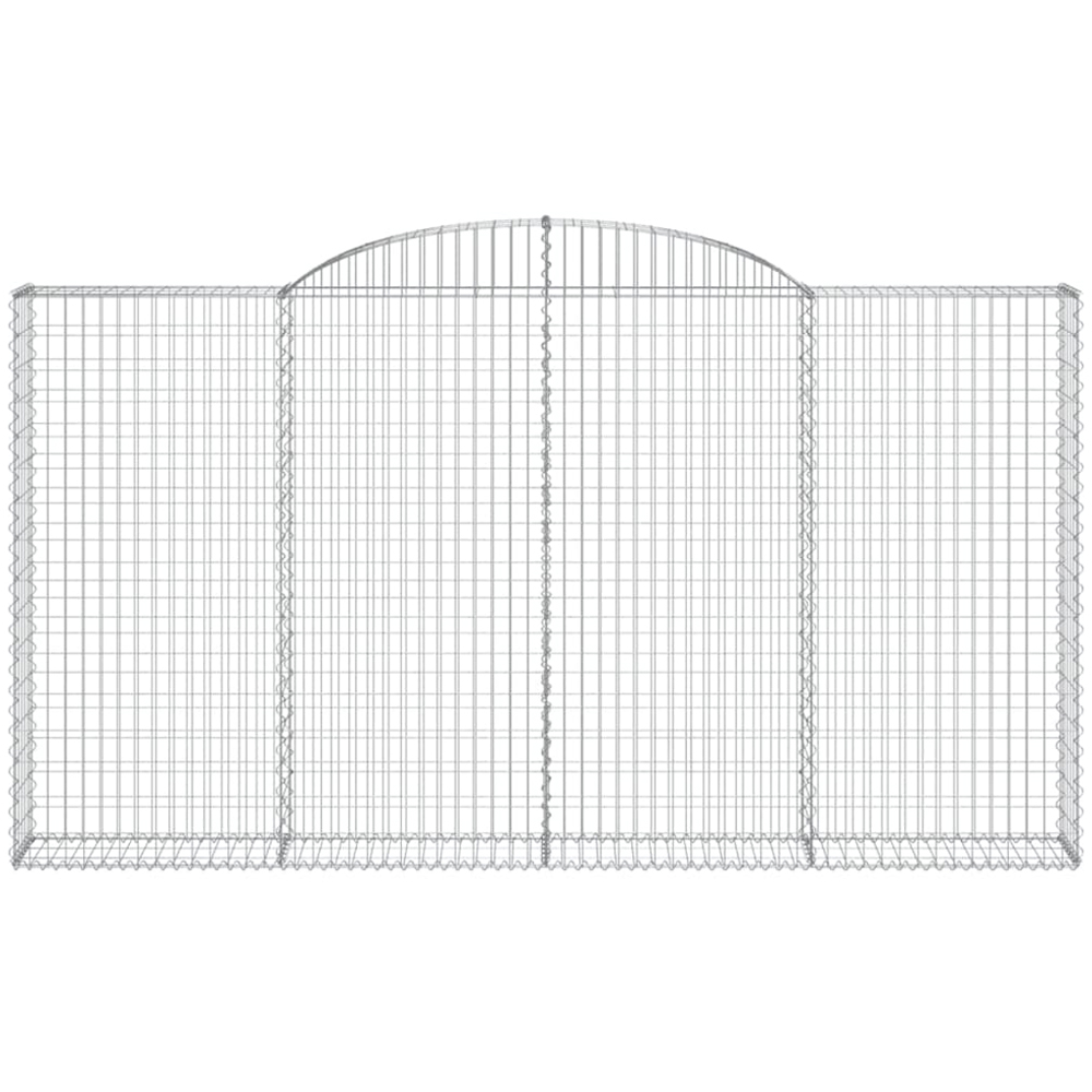 vidaXL Silver Galvanised Iron Arched Gabion Basket 300 x 30 x 160/180cm 5 Pack Image 3