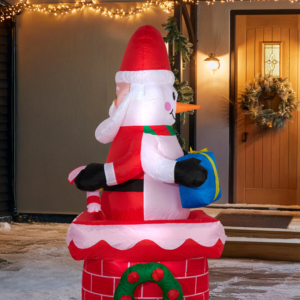 Santa Snowman Rotating Inflatable Standing Decoration Image 5