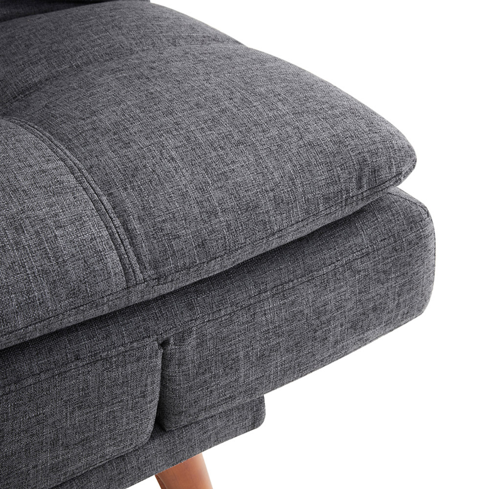 Home Detail Duncan 2 Seater Dark Grey Fabric Sofa Bed Image 4