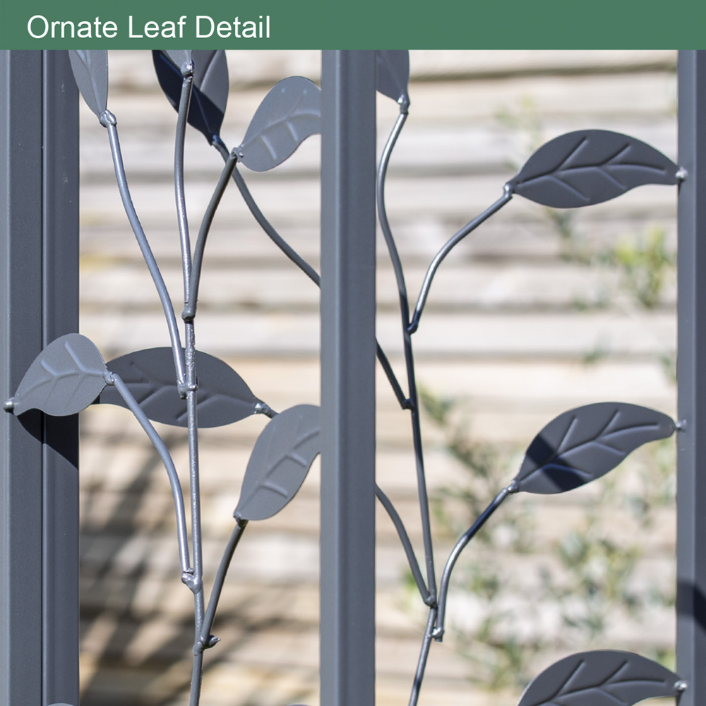GardenKraft 3 x 3m Leaves Design Metal Patio Gazebo with Sidewall Image 4