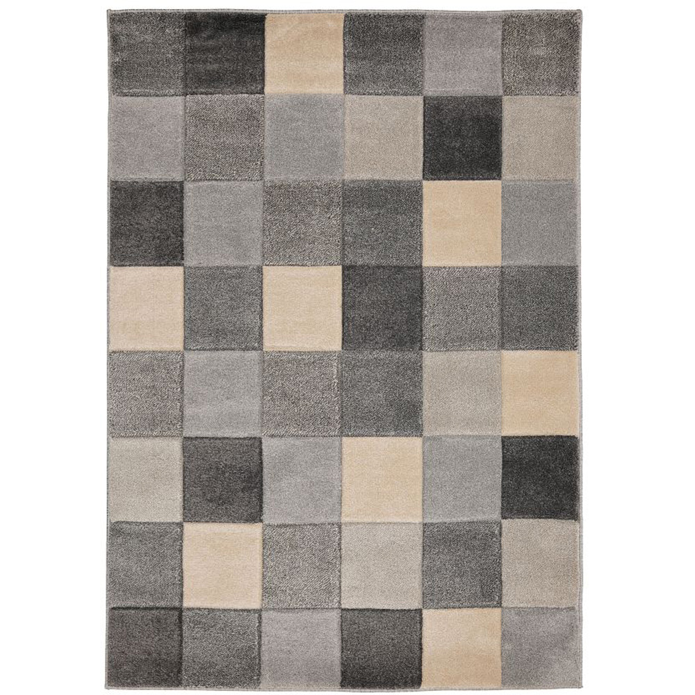 Homemaker Newport Grey Blocks Rug 80 x 150cm Image 2