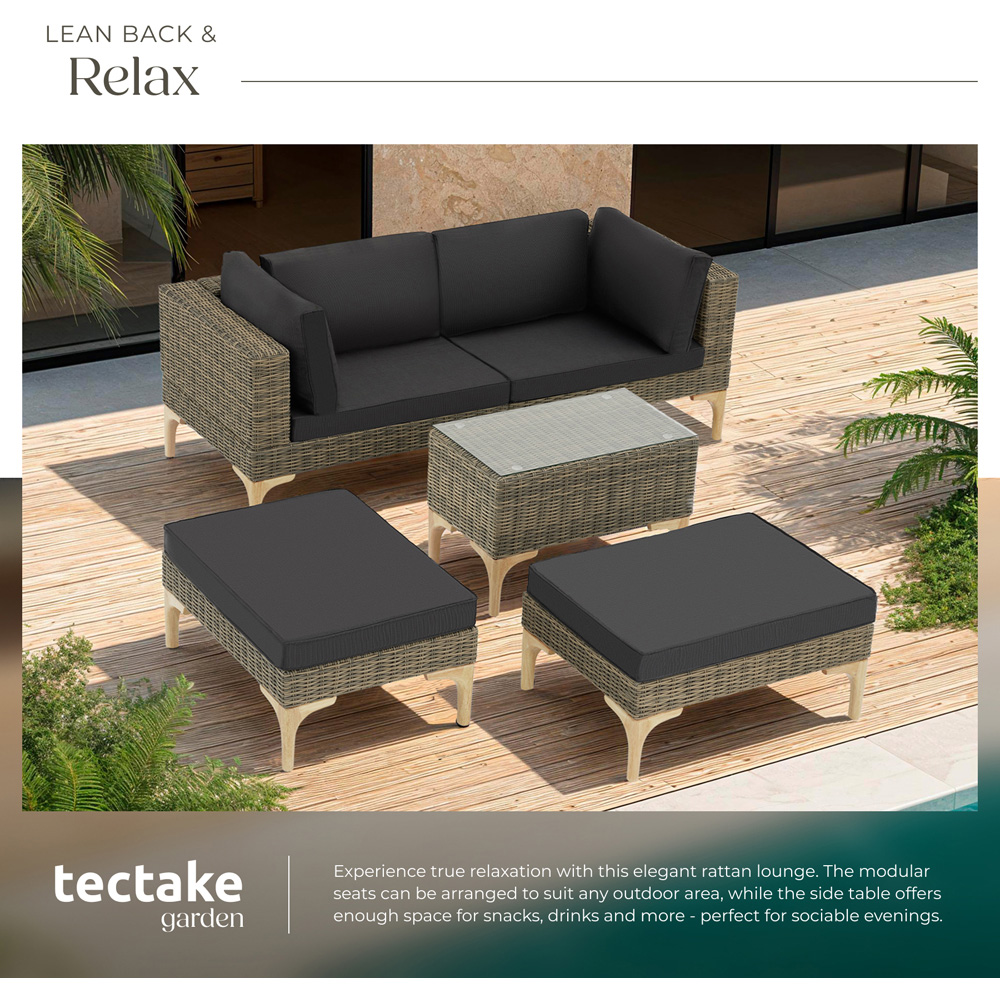 tectake Bellaria 4 Seater Nature Garden Furniture Set Image 4