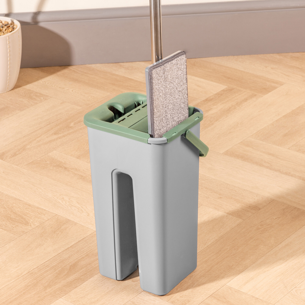 My Home Flat Mop with Bucket Grey Image 3