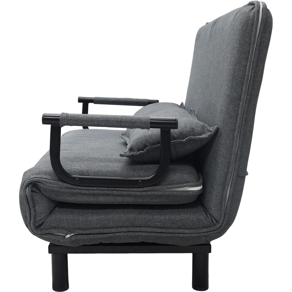 Alivio 2-in-1 Double Grey Adjustable Backrest Foldable Sofa Bed Image 5