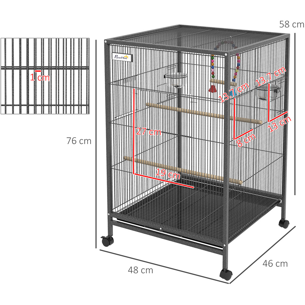 PawHut Grey Bird Cage Image 5