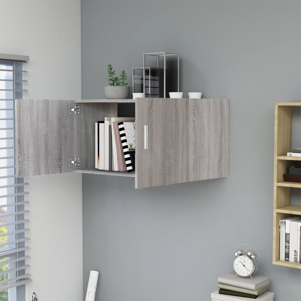 vidaXL 2 Door Grey Sonoma Wall-Mounted Cabinet Image 7