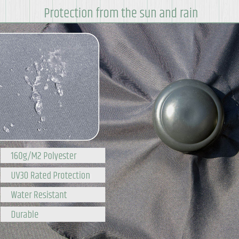 Gardenkraft Charcoal Crank and Tilt Wooden Parasol 2.7m Image 5