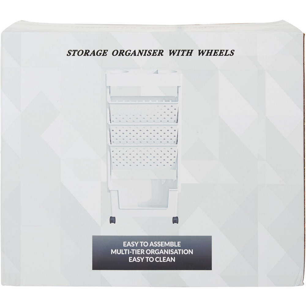 Storage Organiser With Wheels - White Image 2