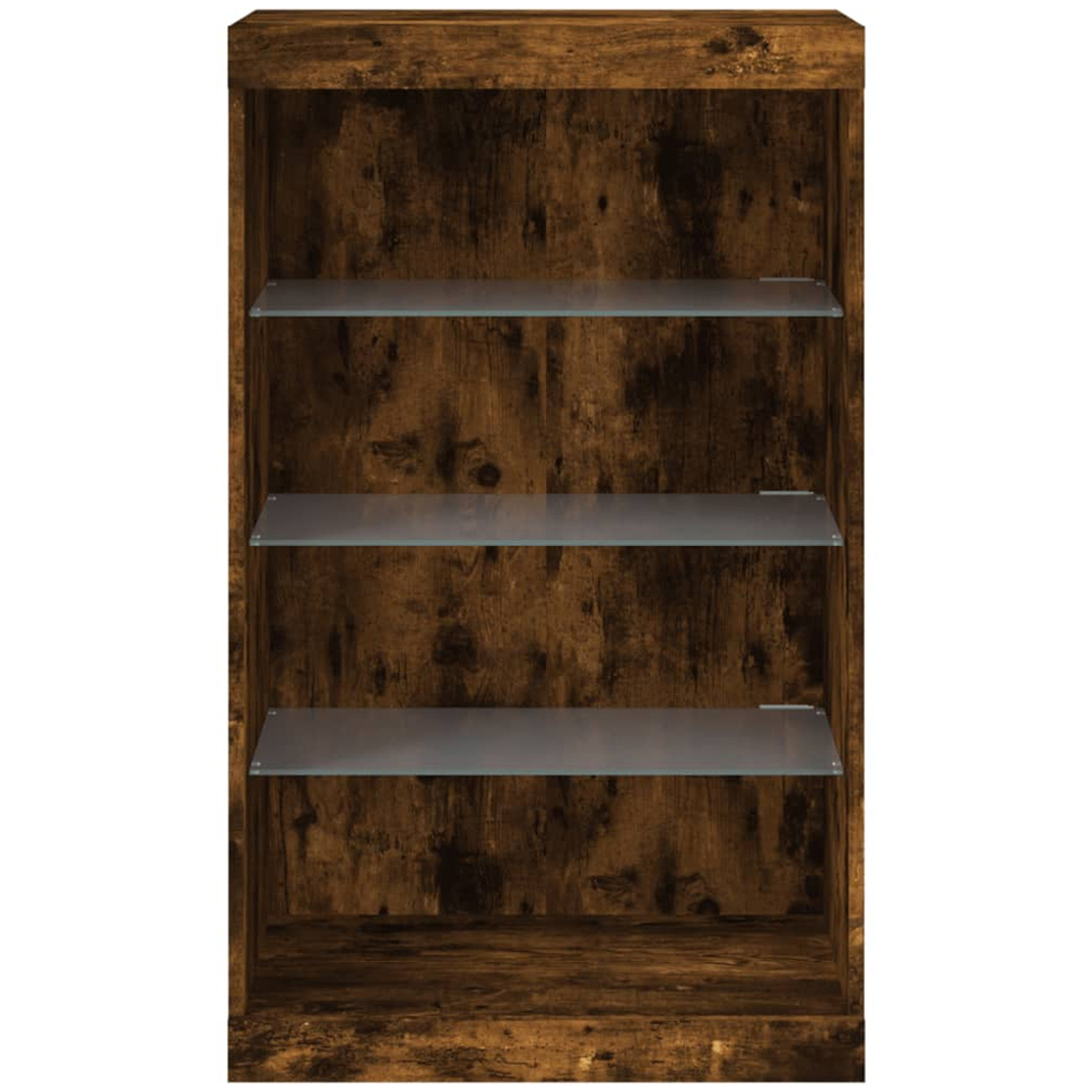 vidaXL 4 Shelf Smoked Oak LED Sideboard Image 6