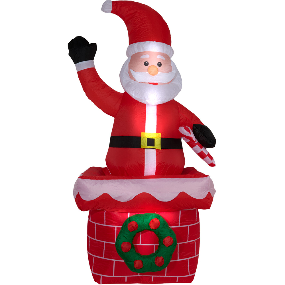 Santa Snowman Rotating Inflatable Standing Decoration Image 2