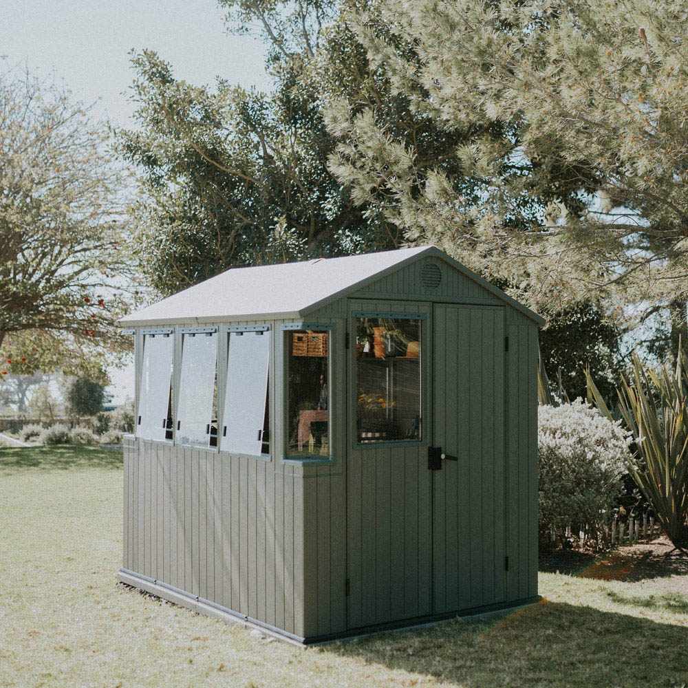 Keter 6 x 8ft Green Apex Potting Shed Image 2