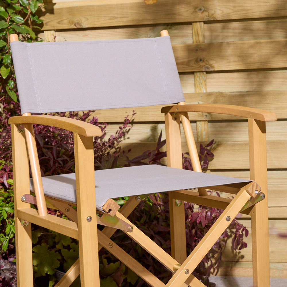 Rowlinson Ascot Slate Grey Folding Director's Chair Image 4