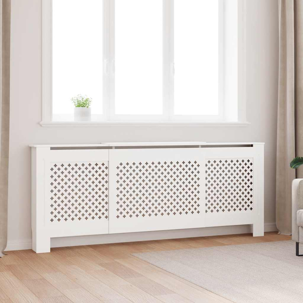 vidaXL White MDF Adjustable Radiator Cover 815 x 1420-2050mm Image 2