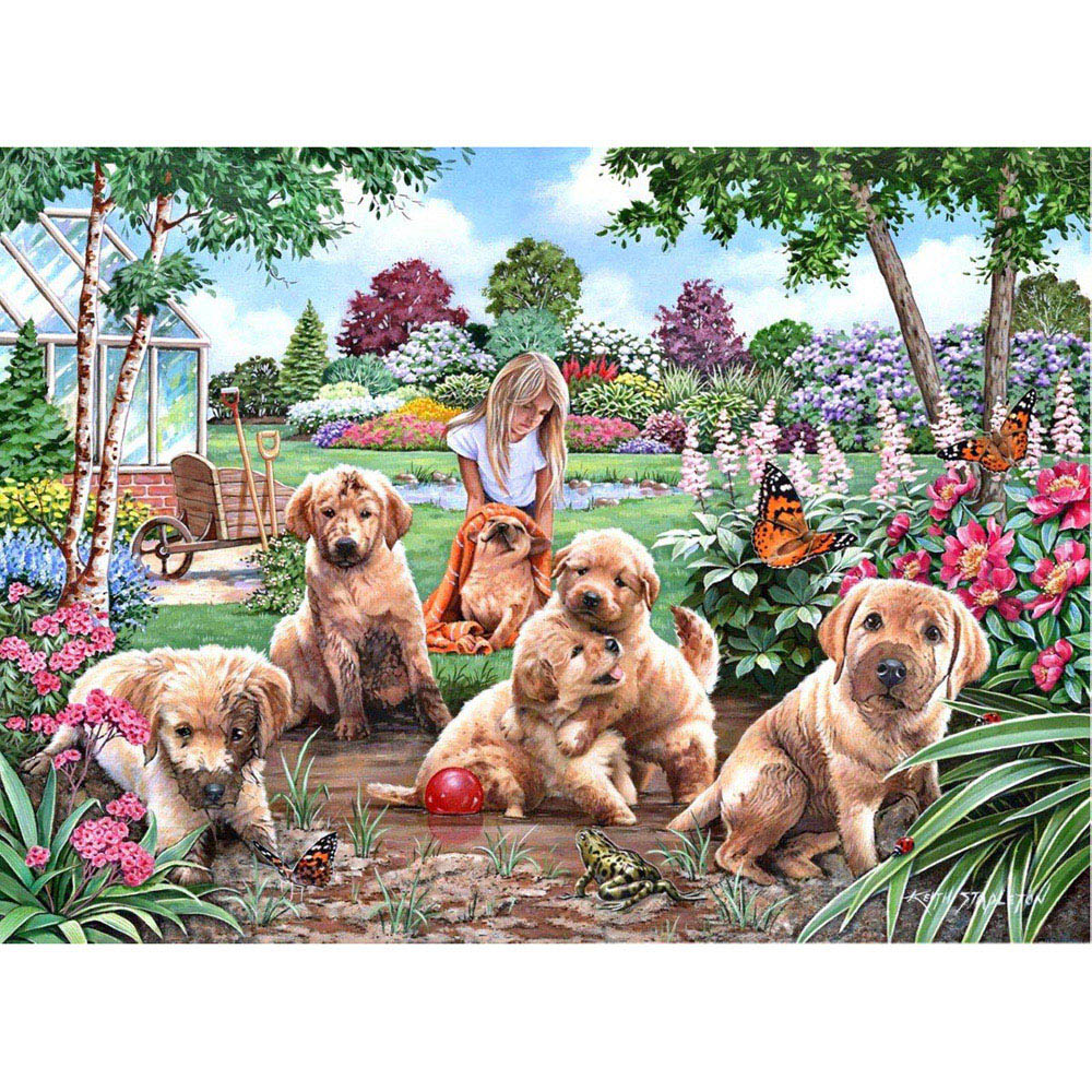 The House of Puzzles Mucky Pups 500 Piece Jigsaw Puzzle Image